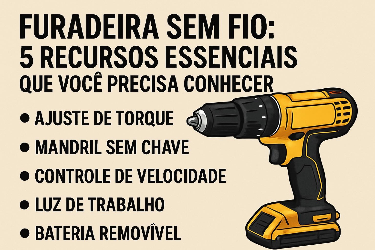 Furadeira Sem Fio: 5 Recursos Essenciais que Você Precisa Conhecer.